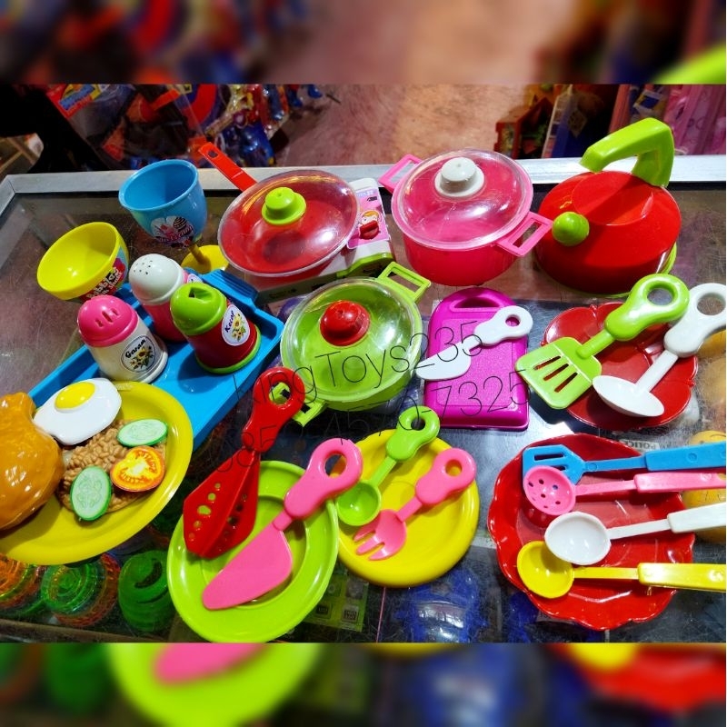 Mainan Anak Perlengkapan Masak Masakan Peralartan Dapur Makanan Kitchen Set Makan Ayam Piring Garpu 