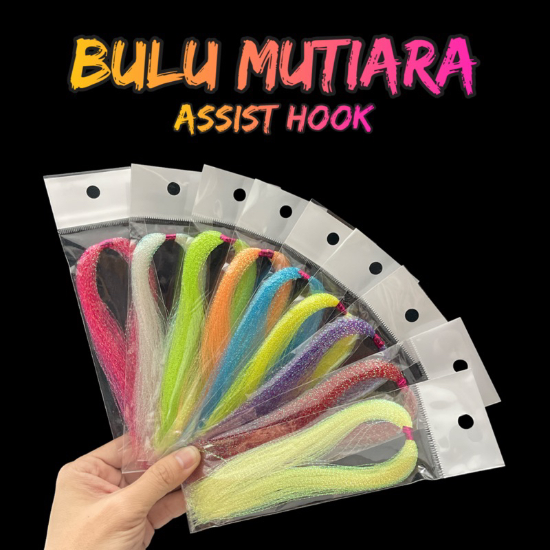 Bulu Mutiara Kilat Umpan Pancing Assist Hook Bulu Kotrek