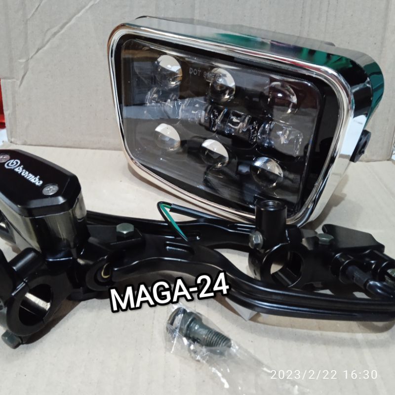 PAKET REFLEKTOR LAMPU DEPAN DAYMAKER OVAL 10 LED SET MASTER REM BREMBO UNIVERSAL PNP RX KING