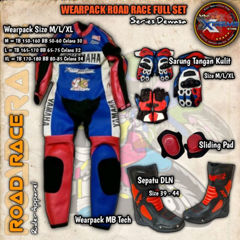 ( NON COD) READY WEARPACK FULL SET SEPATU NR2 RACING ROAD RACE DEWASA  HIGH QUALITY