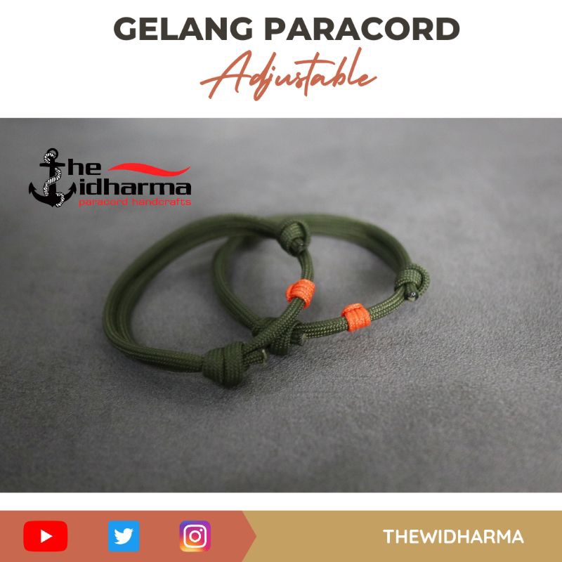 Gelang Kasual Paracord Couple Adjustable Microcord Line