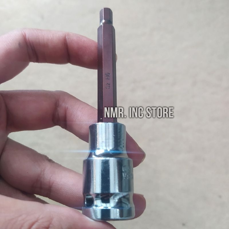 Mata Kunci Shock Hexagonal 1/2 Hex Bit H3 H4 H5 H6 H7 H8 H10 H12 H14 Flat S2 Heavy Duty, Obeng Sok, Sock, Socket.