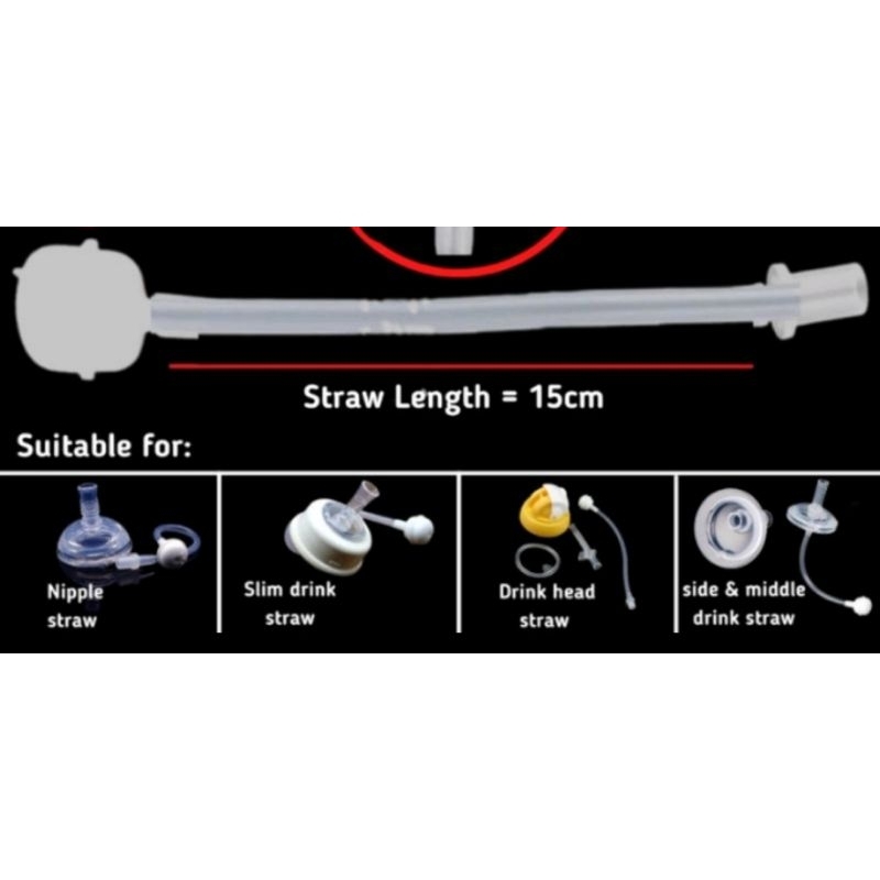 Universal Weighted Straw / Sparepart Bagian Sedotan Botol Minum Bayi dengan Pemberat selang UWS / Selang bandul botol minum / Connector Sedotan Bandul Botol Minum Anak / Sedotan Pengganti Botol Minum