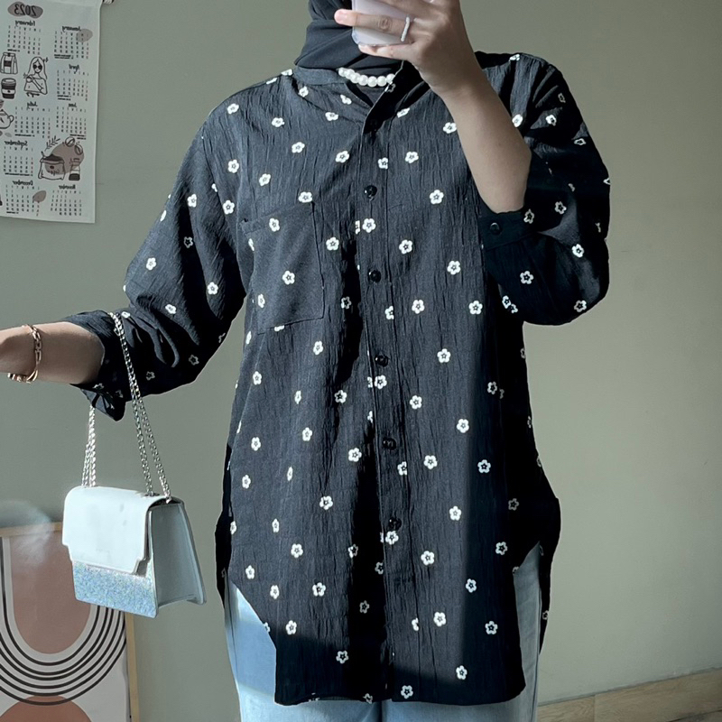 Kaleena Blouse - Blouse Crinkle - Blouse Motif - Blouse Korea - Blouse Wanita ~by Fivefourite.wear