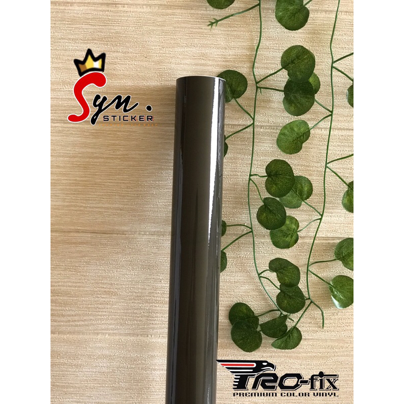 (Harga 1 roll) skotlet hitam transparan glossy P 15meter x L 45cm