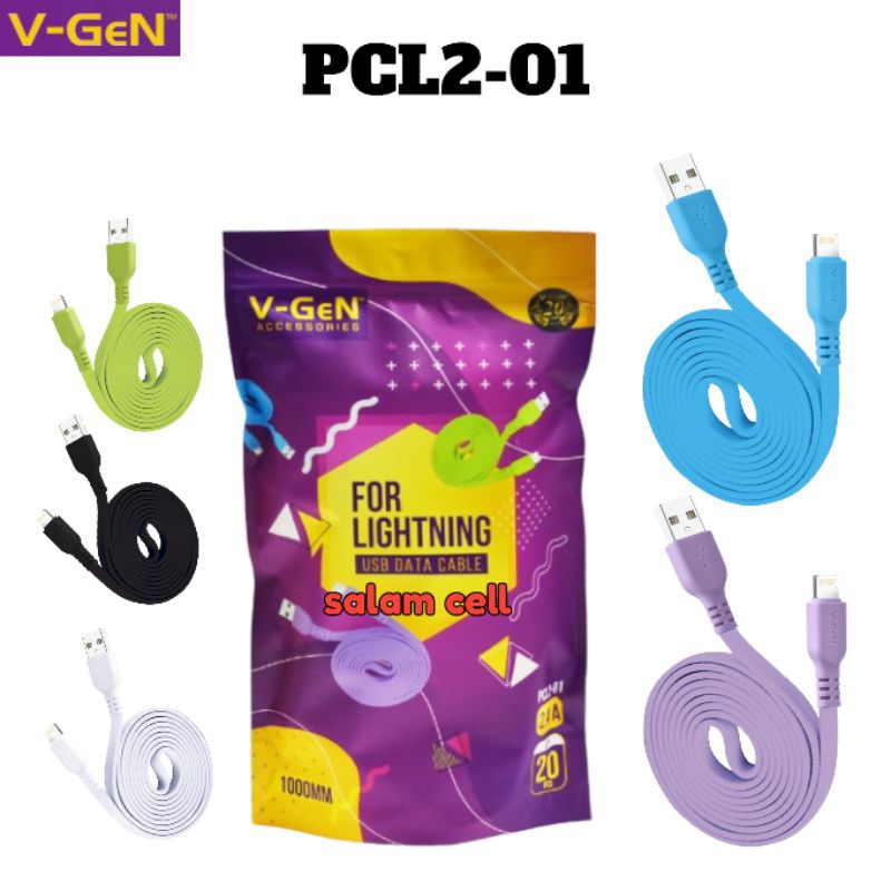 Kabel Data iPhone V-Gen PCL2-01 Fast Charging Original Vgen PCL2 01 Garansi Resmi