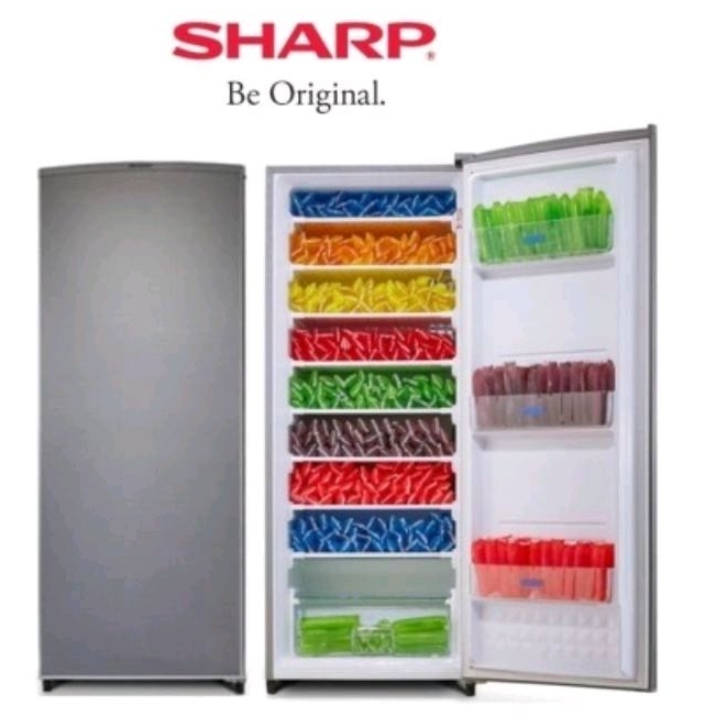 Sharp Kulkas Freezer, Kulkas Khusus Es 6rak type FJ-M 189N SS, garansi resmi