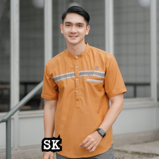 Baju koko pria dewasa lengan pendek bahan premium berkualitas fashion muslim terbaru