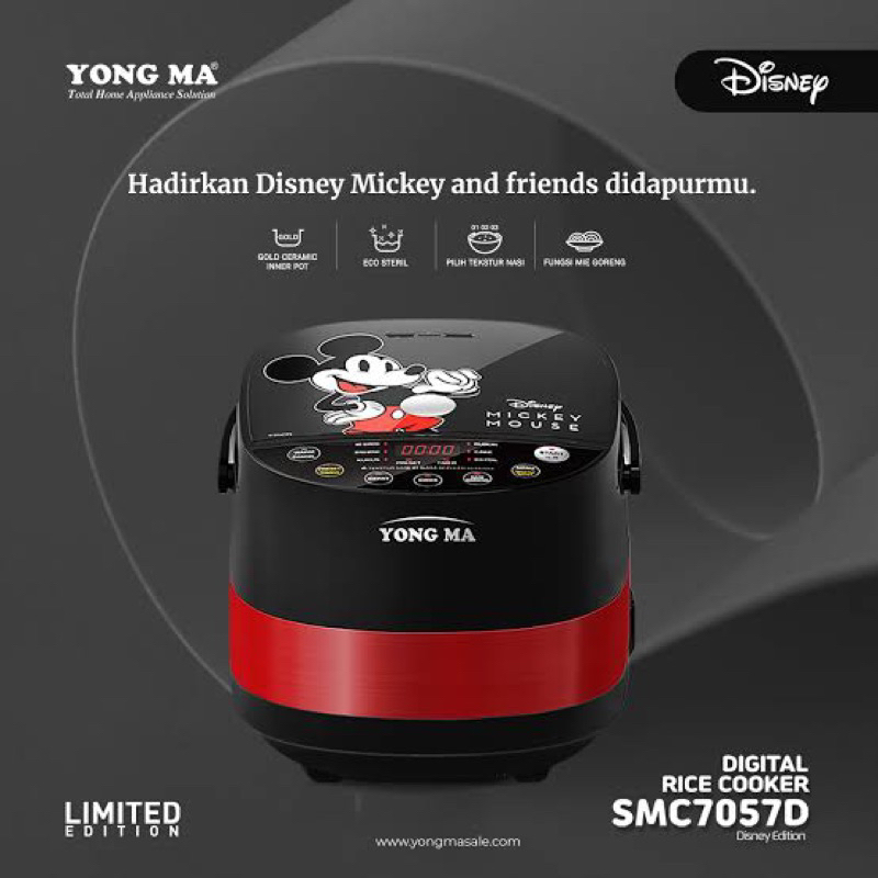 LIMITED EDITION Yong Ma SMC 7057D Magic Com Digital 2L Disney Mickey Mouse Black Red