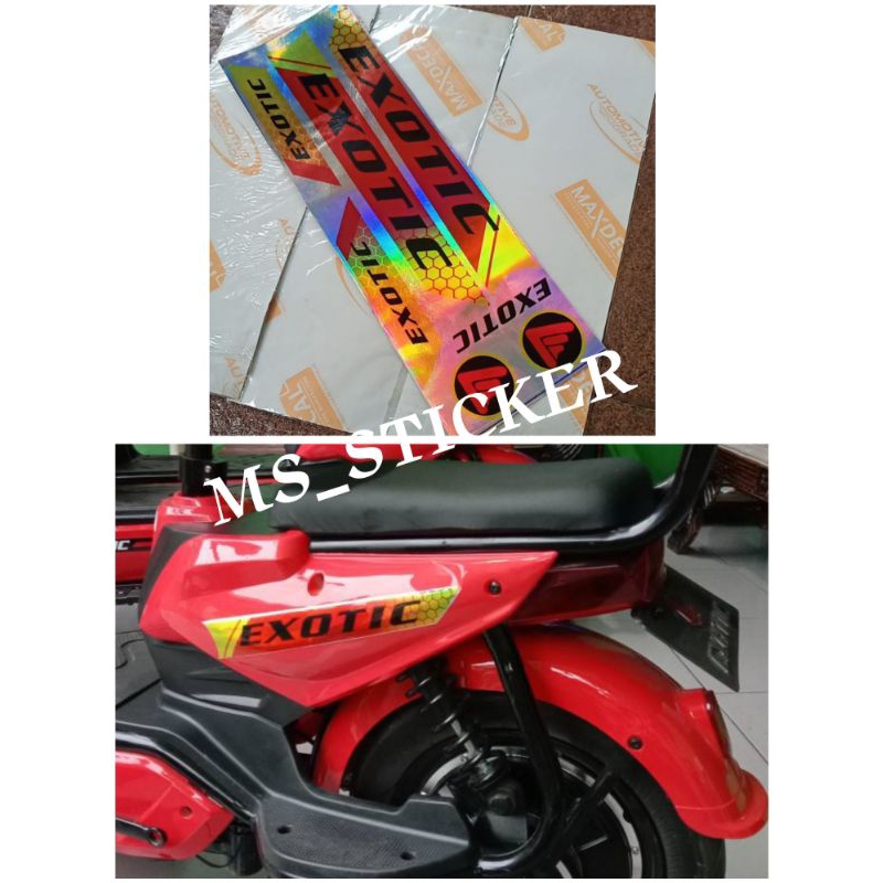 stiker sepeda striping sepeda exotic merah
