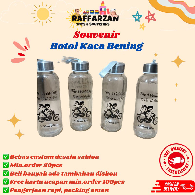 Souvenir Pernikahan Botol Kaca Bening Souvenir Murah Tumblr Botol Minum Souvenir Ulang Tahun Souveni