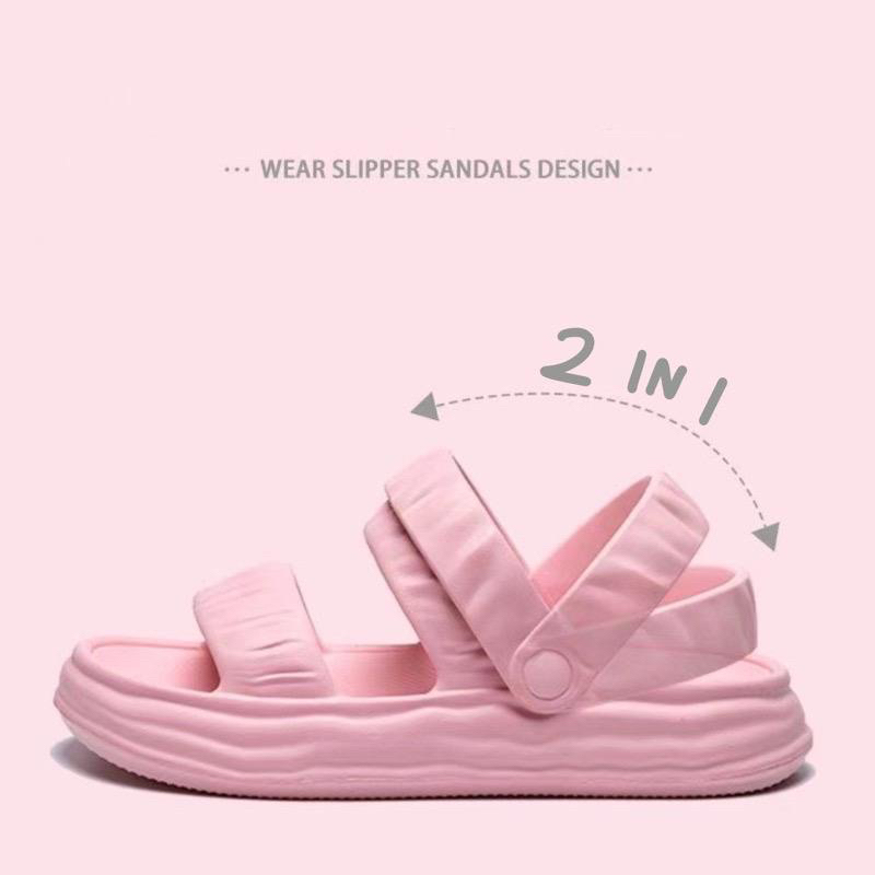 998 Sandal Gunung Wanita Slip On 2in1 Korean Style, Sendal Slop Eva Ban Dua 998 Promo Sen