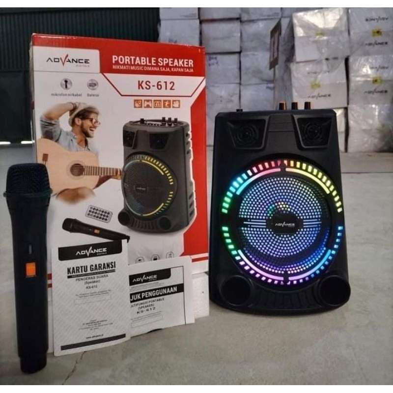 Speaker Portabel Advance KS-612 Plus Mic Wireless/Speaker karaoke Portabel Advance