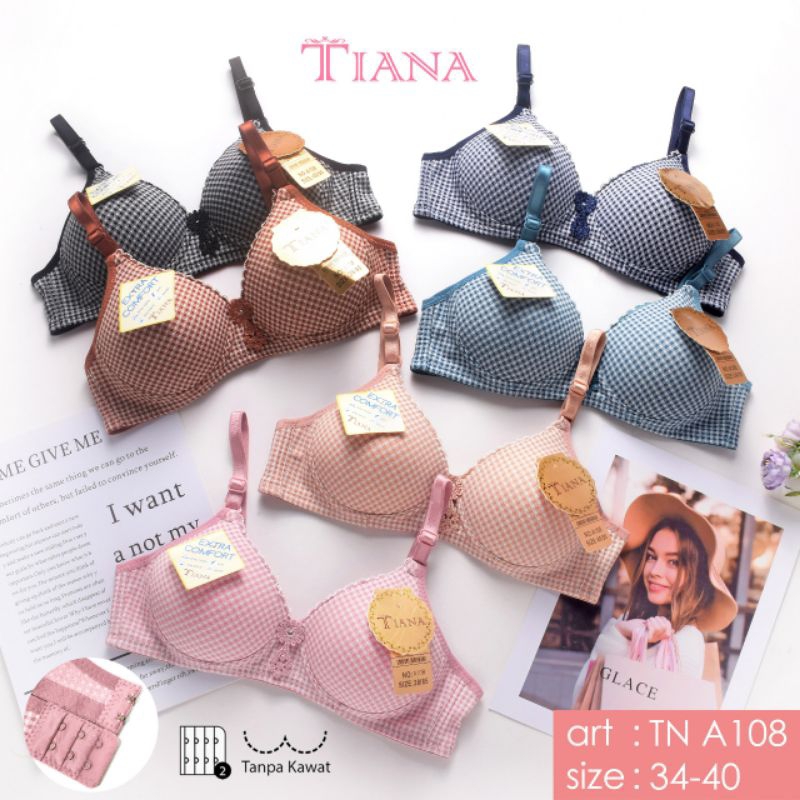 BRA BUSA TANPA KAWAT CUP SEDANG MODEL KOREA TIANA SOFT TN A108 34-40