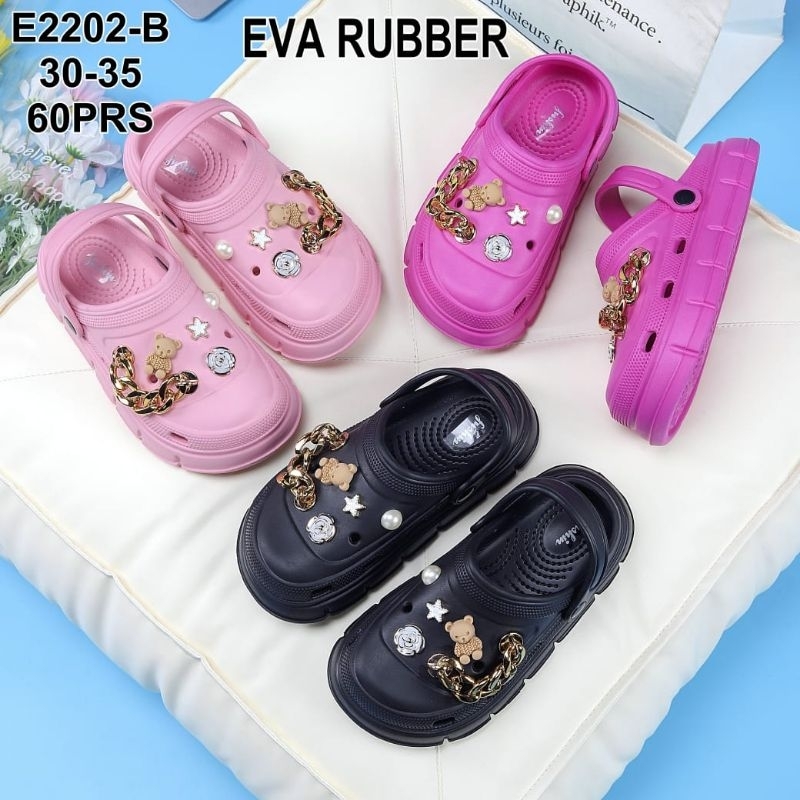 Sandal Anak Perempuan Kekinian Sandal selop Anak Cewek tali Belakang Motif Import Sandal Baim Anak Perempuan Import Eva Rubber Nyaman Trendy