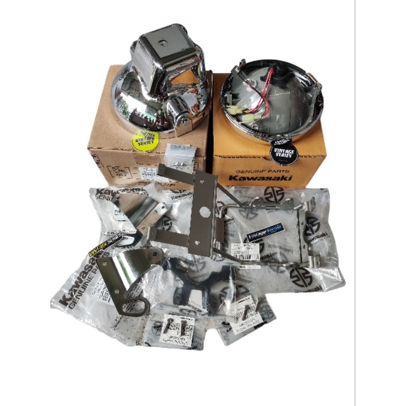 LAMPU DEPAN NINJA SS HEAD LAMP NINJA SS BULAT ORIGINAL SUPER KOMPLIT SOKET BOHLAM BREKET LAMPU NINJA