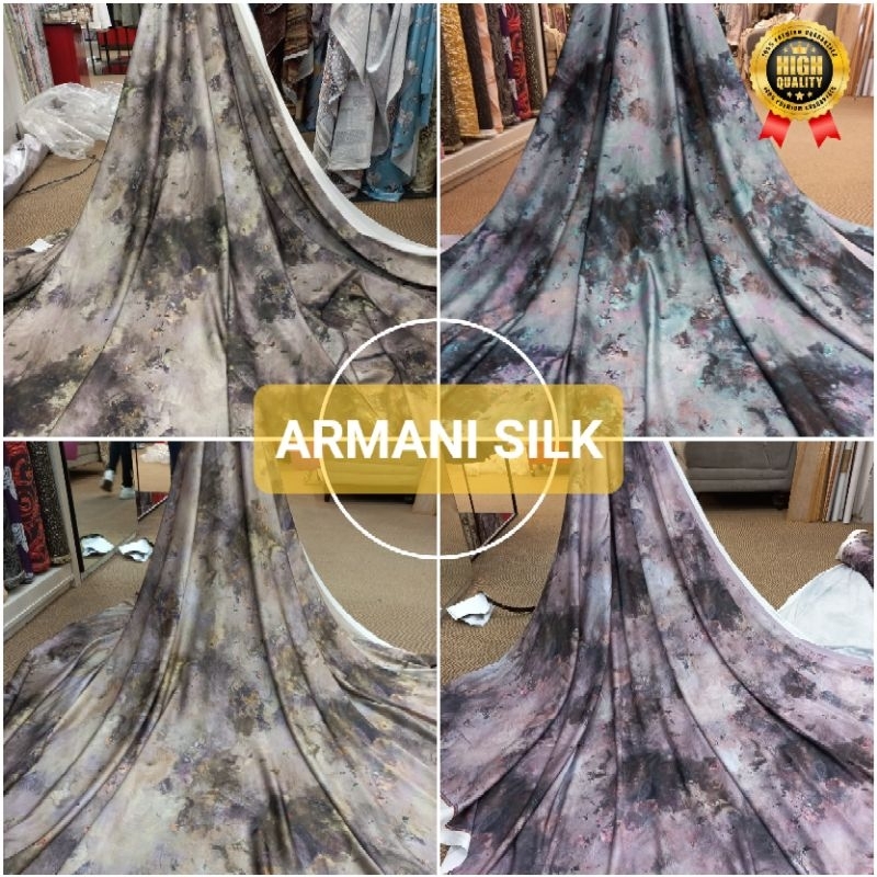 BAHAN KAIN ARMANI SILK PREMIUM/ARMANI MOTIF/KAIN SILK/ARM SILK GRADE-A/ARNAMI SILK