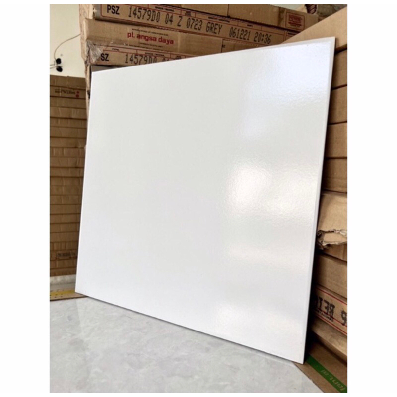 Keramik Tegel Lantai Putih Polos 40x40 (6pcs)