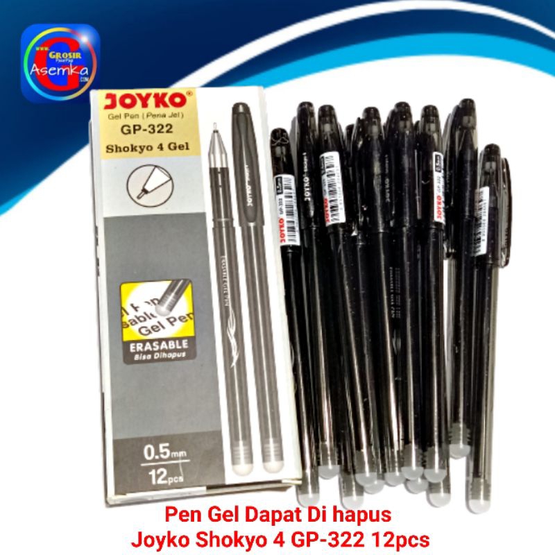 Erasable Gel Pen Pulpen Dapat Dihapus Joyko GP-322  Shokyo 4 Gel 0.5 mm 12pcs