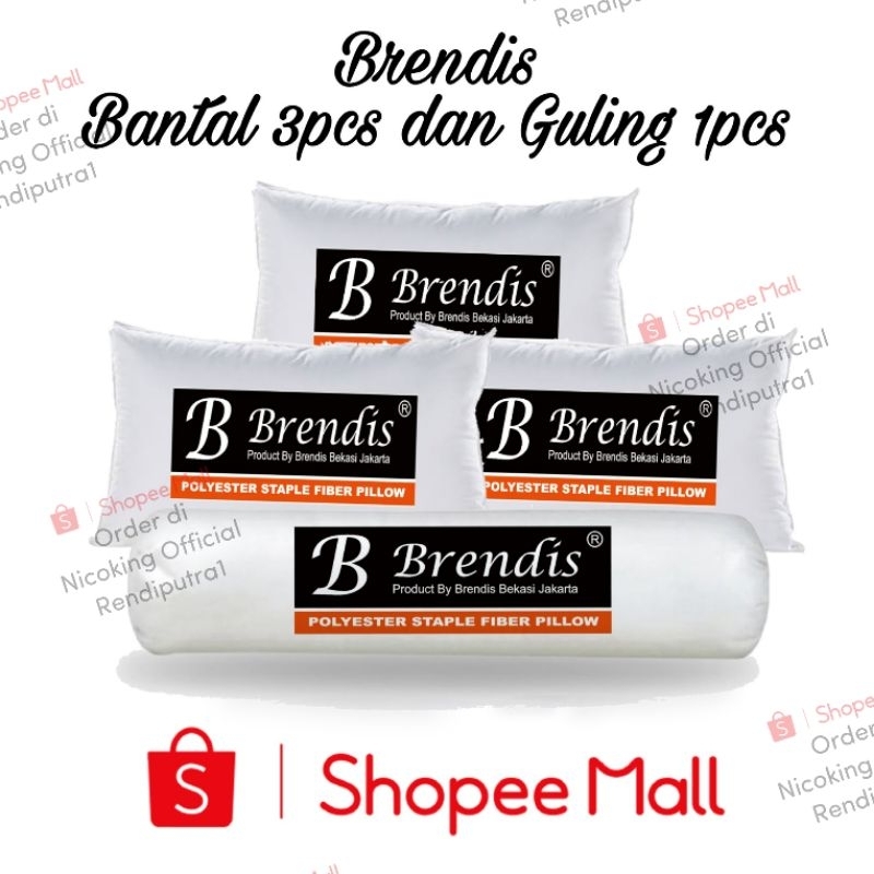 Brendis 2 Bantal dan 2 Guling Hotel Tidur Kepala Bintang 5 Empuk Lembut Tebal Murah Mewah Silikon