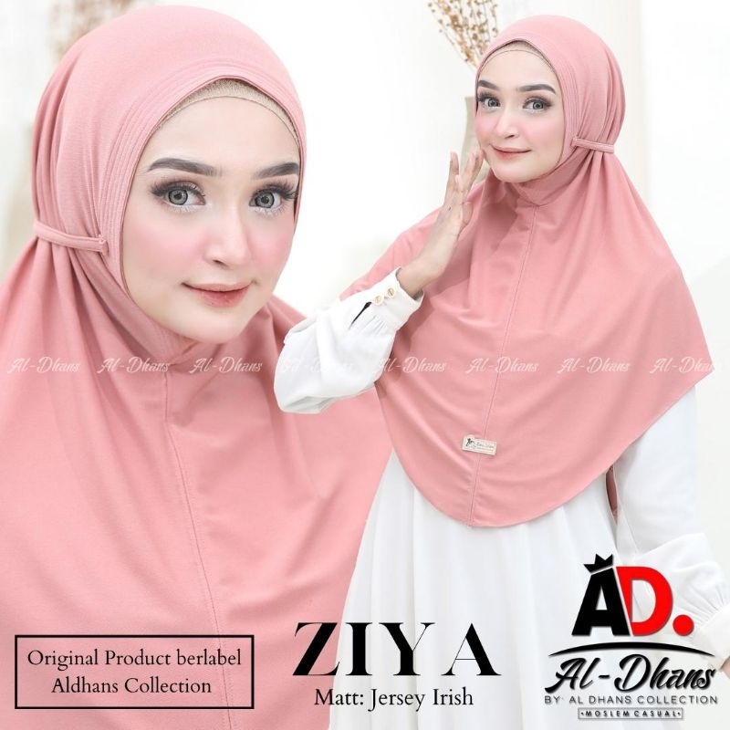 (Original Aldhans) ZIYA •Kerudung instan jersey irish•bergo instan