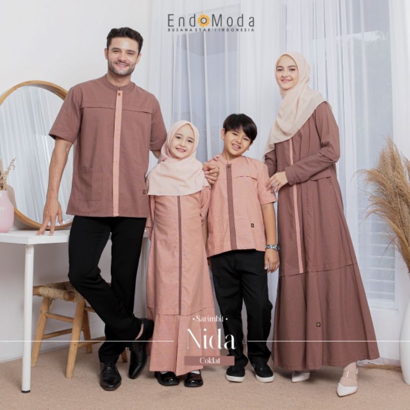 ENDOMODA NIDA COKLAT SARIMBIT KELUARGA PROMO TERLARIS ORIGINAL