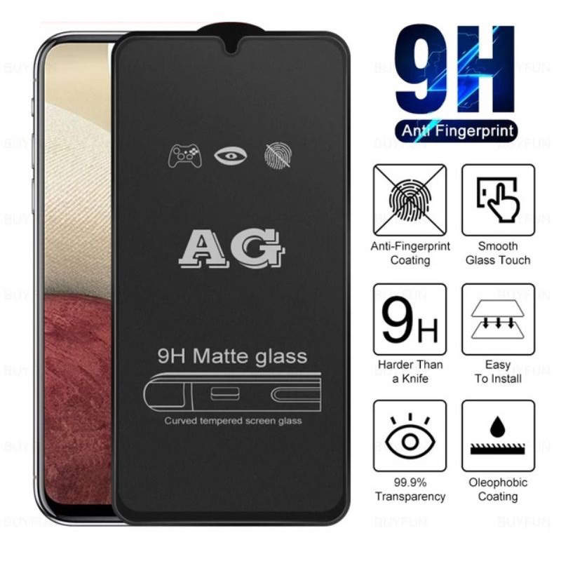 Tg MATTE Oppo F1S F3 F3+ F5 F5 Youth F7 F7 Youth F9 F9 Pro F11 F11 Pro F17 F17 Pro Tempered Glass Matte Anti Minyak / Matte Glass 9H / Full Layar / Anti Glare / Anti Minyak