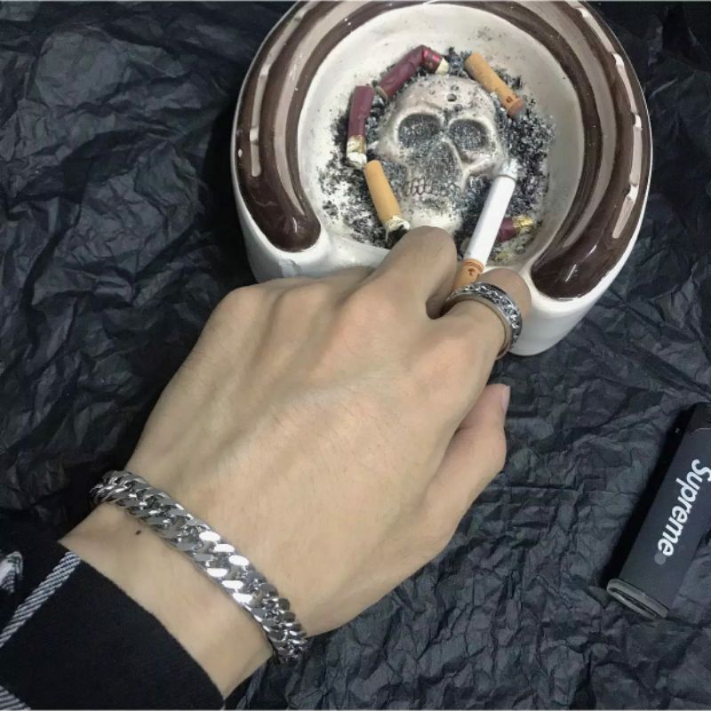 gelang rantai titanium gelang baja silver gelang anti karat