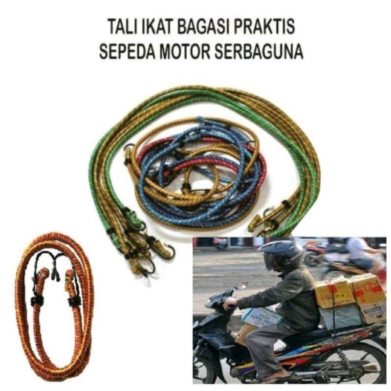 Tali Bagasi Motor atau Sepeda Kait Karet Elastis Kuat Tahan Lama Pjg 60 &amp; 100 CM