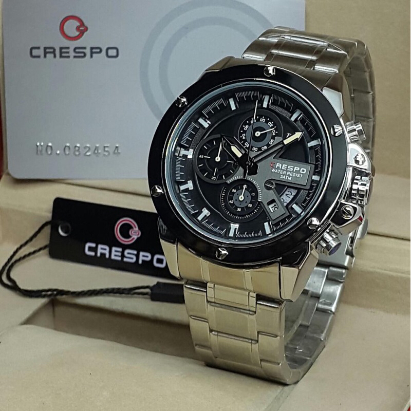 jam tangan pria chrono aktif crespo C5023G water resistand Analog-Digital