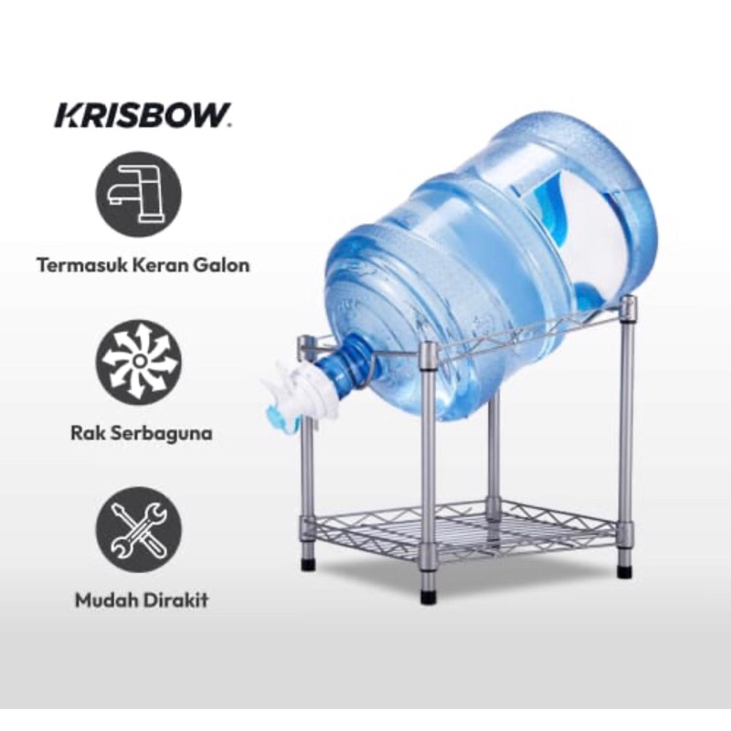 KRISBOW RAK GALON 1 TINGKAT/ACE TEMPAT PENYIMPANAN GALON/ACE HARDWARE DISPENSER GALON MANUAL