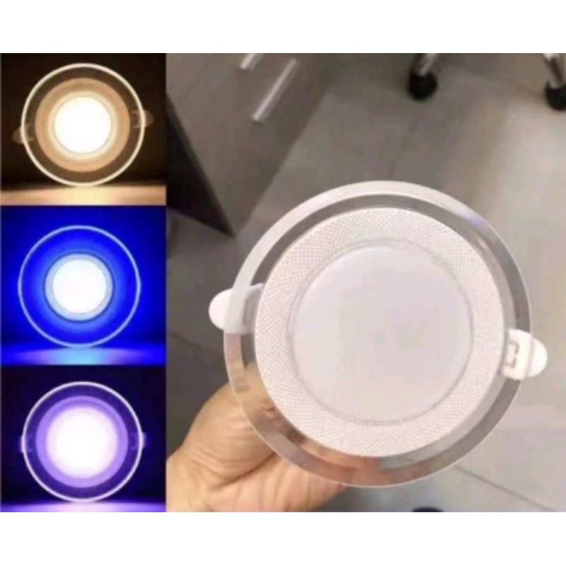 lampu downlight 3warna  biru kuning ungu