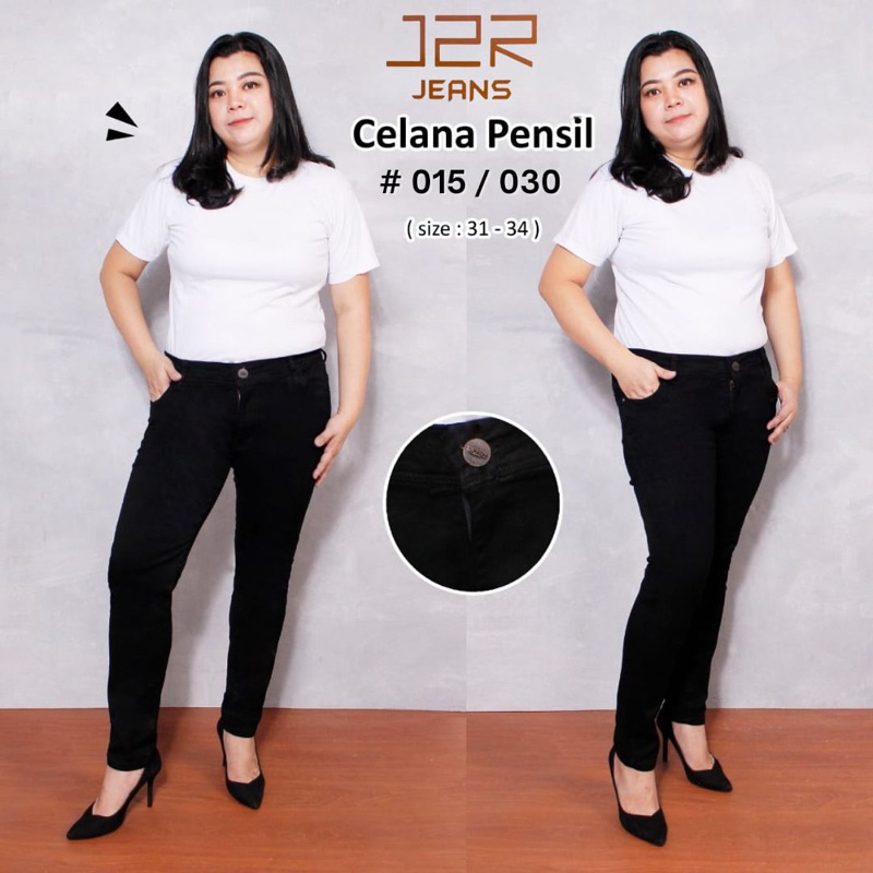 J2R - Soft jeans pensil jumbo kancing dua / jeans slimfit jumbo / pensil super jumbo