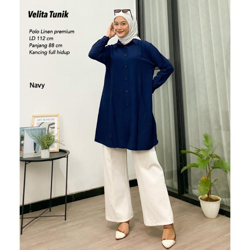 Tunik Terbaru Polo Linen - Velita Tunik //JF625