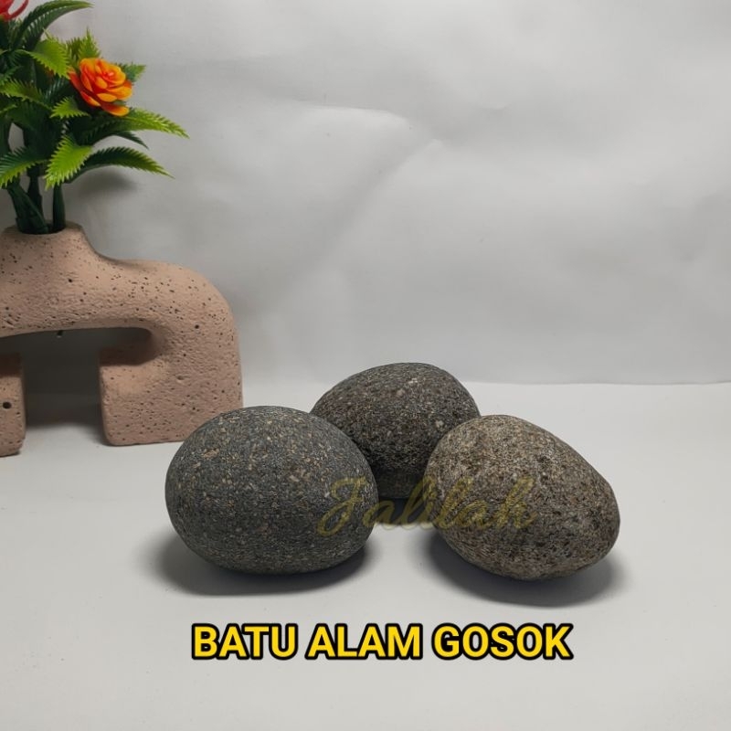 Batu Alam Gosok Esklusif Batu Kali Aliran Sungai Bogor Pembersih Daki Batu Hiasan