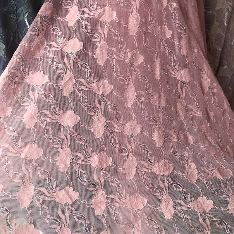 kain brokat import Korea serian / bahan kain brokat katun import