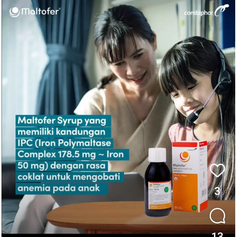 Maltofer Syrup 150 ml Sirup Zat Besi anti Anemia tambah darah