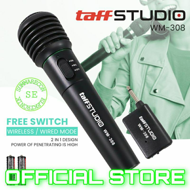 mic karaoke mic wireless kabel taffstudio wm308 microphone wireless kabel karaoke