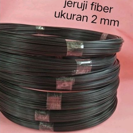Jeruji fiber 2mm setengah kilo  warna hitam asli non kulit Ruji kandang burung