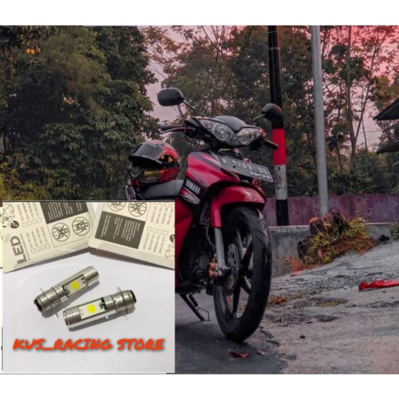 Lampu depan led 2 sisi soket h6 pnp jupiter Z nyala putih Universal