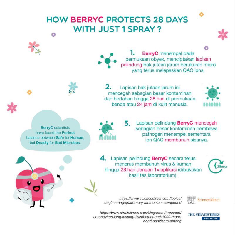 Berry C Sanitizer Pocket Antiseptik Tangan Alat Makan Anti Kuman Bayi BerryC Refill Isi Ulang 200ml