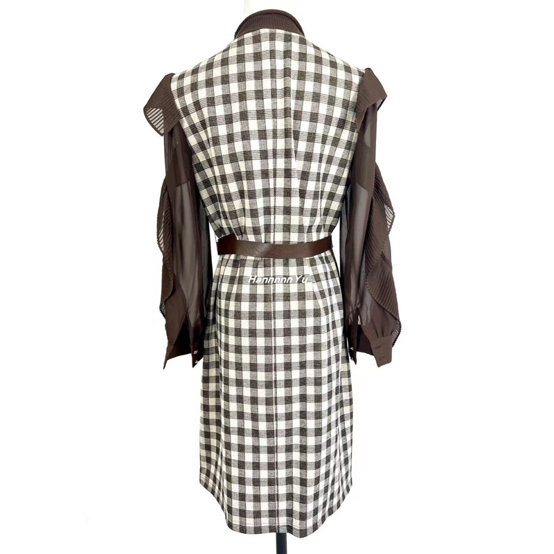 Dress Fashion Pullover Versatile Plaid M352