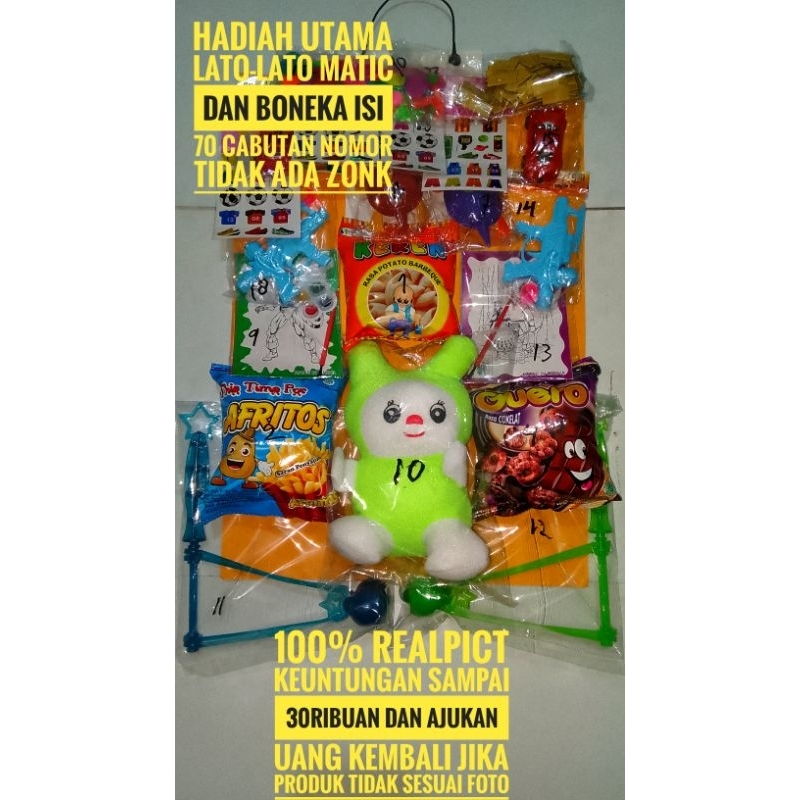 Cabutan Lotre 70 Kupon hadiah Lato-Lato Matic dan Boneka