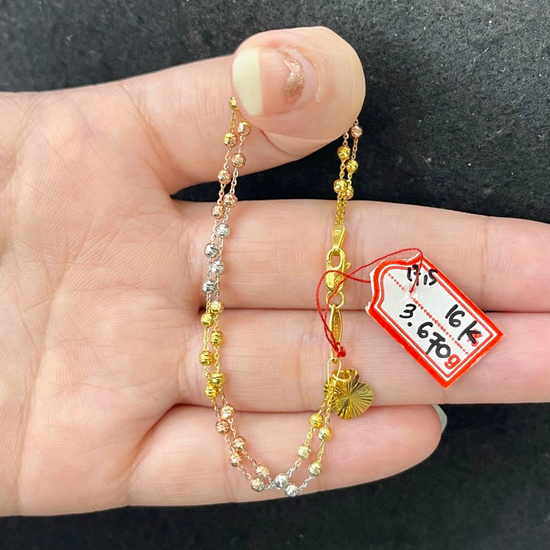 ARGOLD - ARON - AARON - GLWNTJDR - GELANG JEDAR 2 LAYER 3 WARNA GOLD 16K