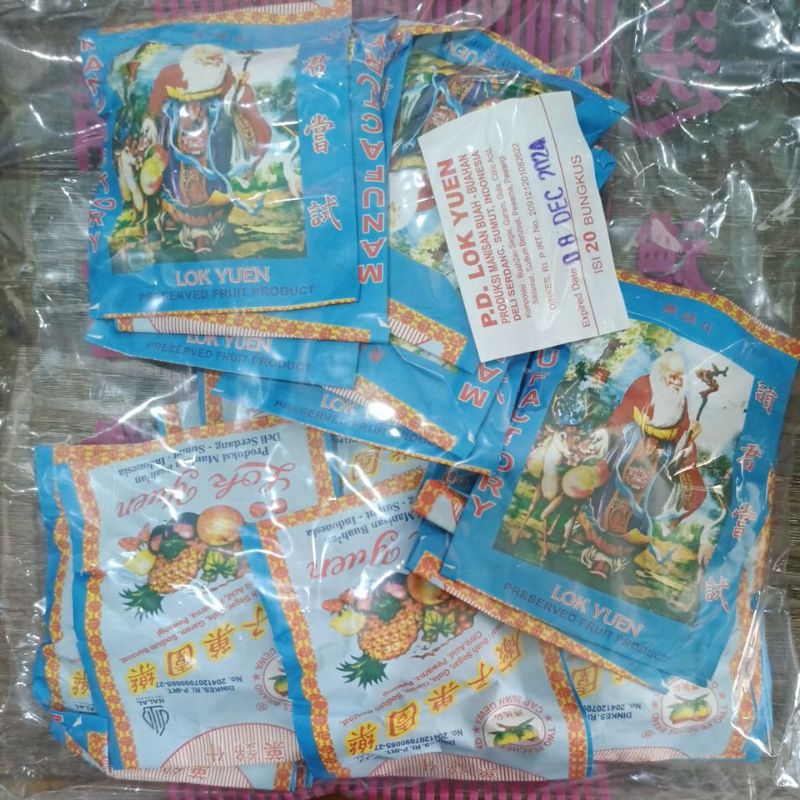 

Manisan Buah Apek Lok Yuen isi 20 bks / Makanan Jadul Manis kering cap buah dewa