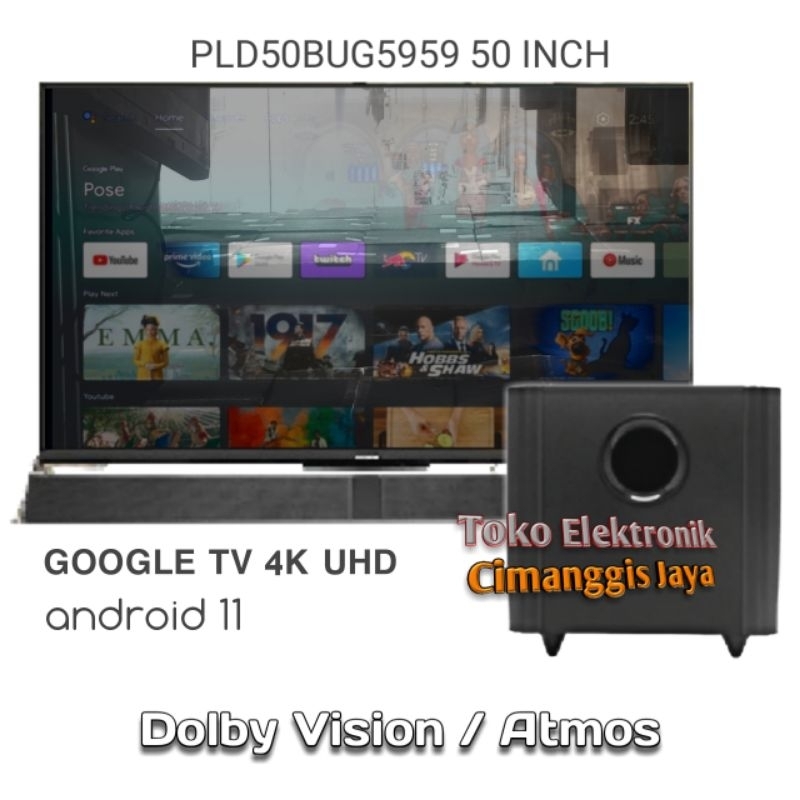 Smart tv led Polytron 50 inch 55 inch google android