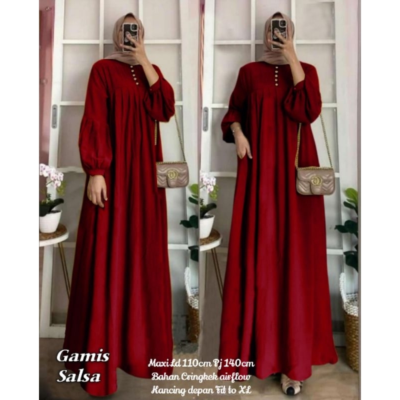 SALSA MAXY DRESS / GAMIS JUMBO / GAMIS LEBARAN / BAJU WANITA / DRESS WANITA / BAJU GAMIS