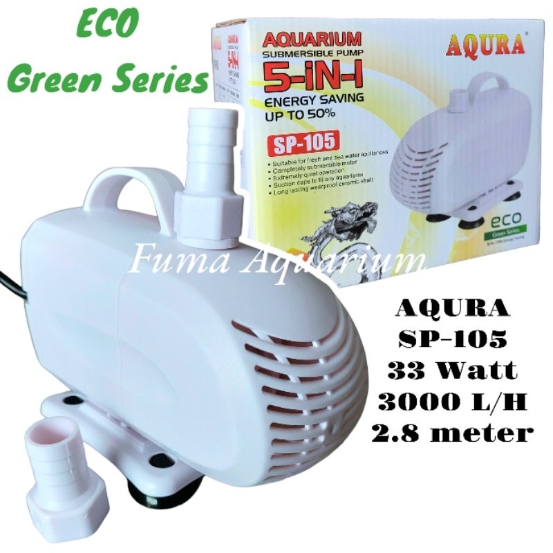 AQURA 105 SP-105 pompa mesin filter kolam, waterfall, hidroponik -pompa air celup akuarium power head water Pump Submersible Pump ph