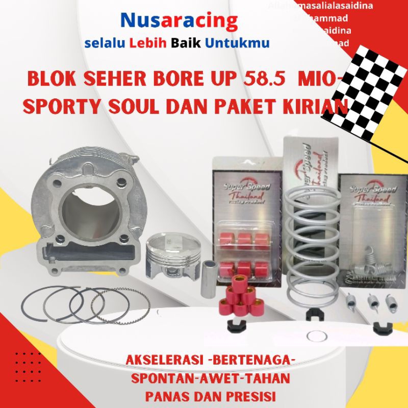 BORE UP 150 CC BLOK SEHER BORE UP 150 CCMIO MIO SPORTY MIO SOUL 58.5 SET DAN PAKET KIRIAN KEKERASAN 