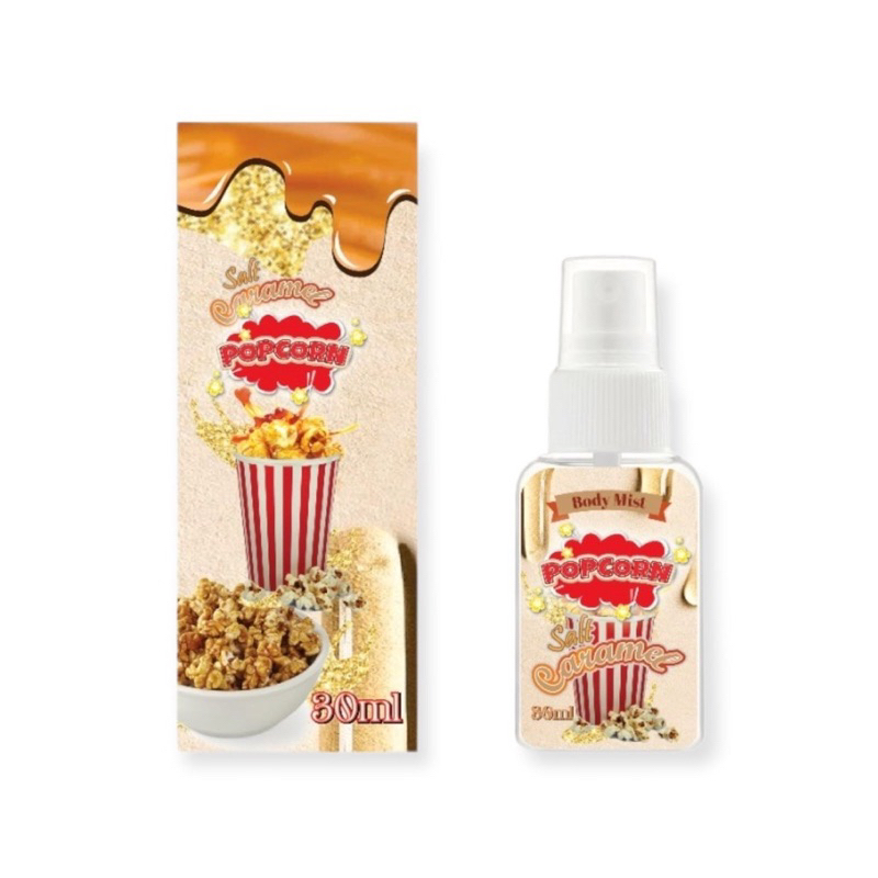 PARFUM BODY MIST POPCORN 100ML PREMIUM / PARFUM POPCORN CARAMEL TAHAN LAMA